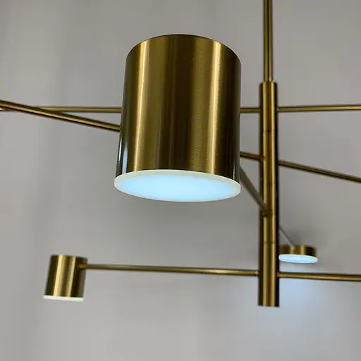 Сучасна латунна LED люстра FLEA з ріжками, що регулюються по осі | Арт. DE 31/8 AB | Line F - фото 2