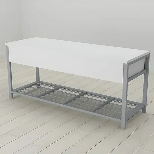 Банкетка з ящиком Ferrum-decor Дрейк 1 550x1000x400 метал Сірий ДСП Білий 16 мм (FRD-103059)