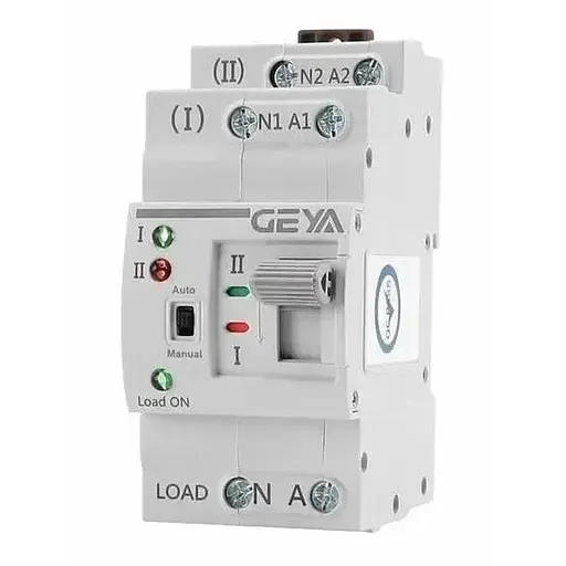 Автомат ввода резерва Geya G2R-40 с автоматическим и ручным переключением 2 полюса 40 Ампера DIN - фото 2