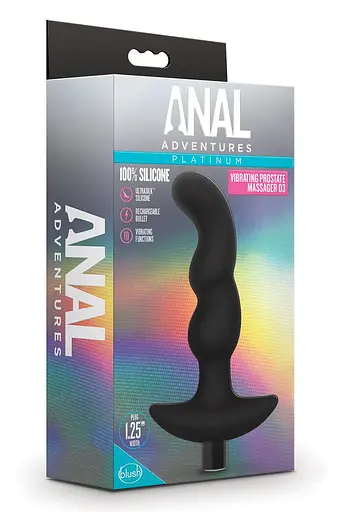 Стимулятор простати Anal Adventures Platinum Vibrating, 15.2 см чорний - фото 5