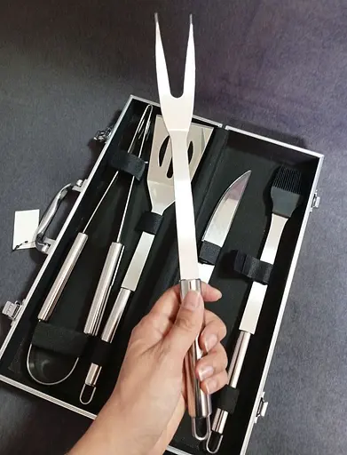 Набор для гриля и барбекю: 5 аксессуаров в кейсе - Для любителей BBQ из нержавеющей стали 2303 - фото 7