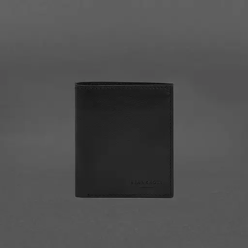 Кожаный портмоне на кнопке Brut черный краст - фото 6