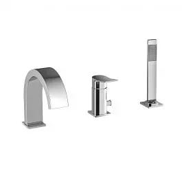 Змішувач на борт ванни Paffoni Tilt з душовим гарнітуром chrome TI040CR, Хром - фото 1