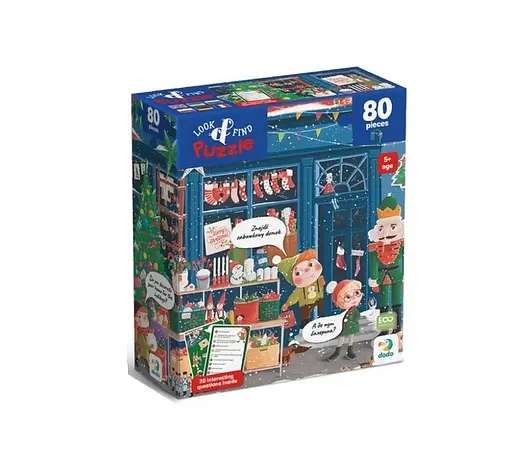 Пазл Шукай та знаходь "Зимові свята" 300663 DoDo, 80 деталей, 28х39 см, 2 двосторонні картки із завданнями, в коробці (4823115910974) - фото 1
