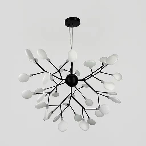 Люстра підвісна з пелюстками на 36 ламп в чорному корпусі | Line F | Арт. N686/36P підвісна BK FR - фото 3