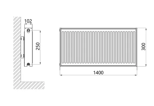 Радіатор сталевий Thermo Alliance IMAS 22 тип 300x1400 мм бічне підключення (TAI223001000K) - фото 2