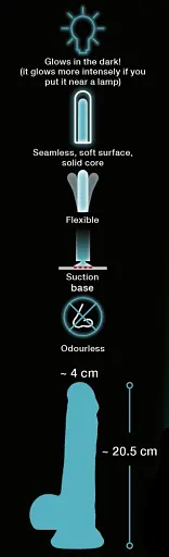 Фаллоимитатор Glow in the Dark Silicone Dildo 20.5 см голубой - фото 6