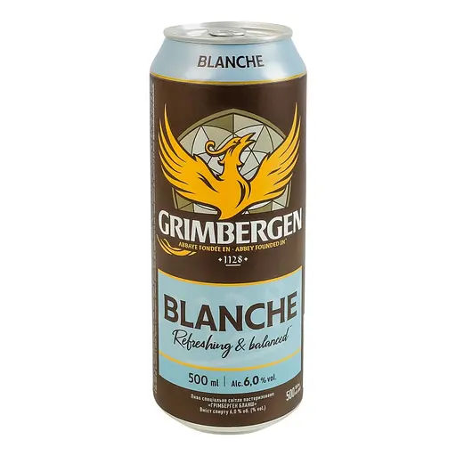Пиво Гримберген Бланш банка 0.5 л - фото 1