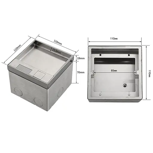 Утопленная невидимая напольная гнезетка, встроенная врез из нержавеющей стали европейский стандарт, плоская USB-разъем - фото 2