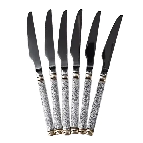 Набор столовых ножей Yiwu 6 штук из нержавеющей стали 23 см ножи столовые сервировочные приборы HP-16978-04 - фото 1