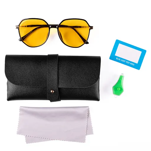 Комп’ютерні окуляри для захисту від синього світла моніторів і смартфонів | BlueRay Shield 99.8% захисту + регульовані дужки + чохол (1214-02)