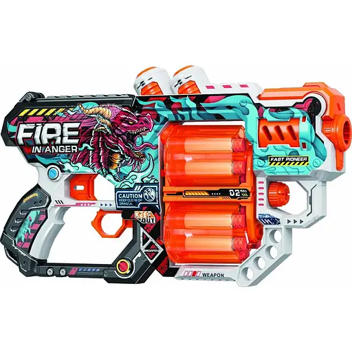 Игрушечный детский пистолет мех. с двойным барабаном и мягким. патронами (12 шт.)(огонь гнева)(31.5х18.5см) - фото 1