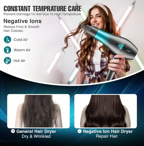 Профессиональный мощный фен для волос Isitmatik VGR V-455 с холодным и горячим воздухом 2400 Вт - фото 4