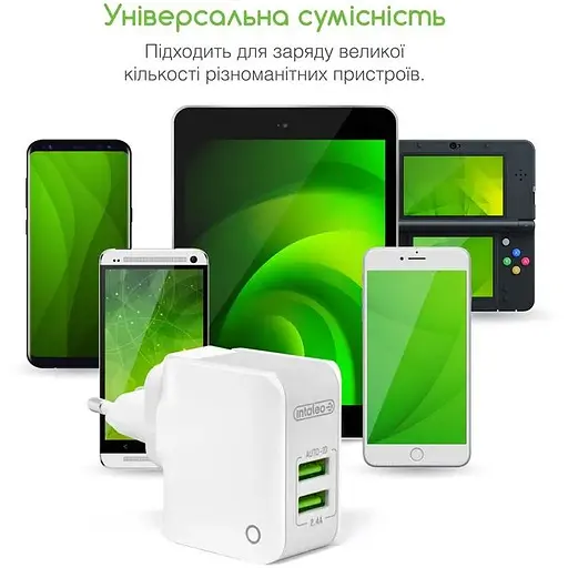 Сетевое зарядное устройство Intaleo TCA242 (2USB, 2.4A) White (1283126477492) - фото 6