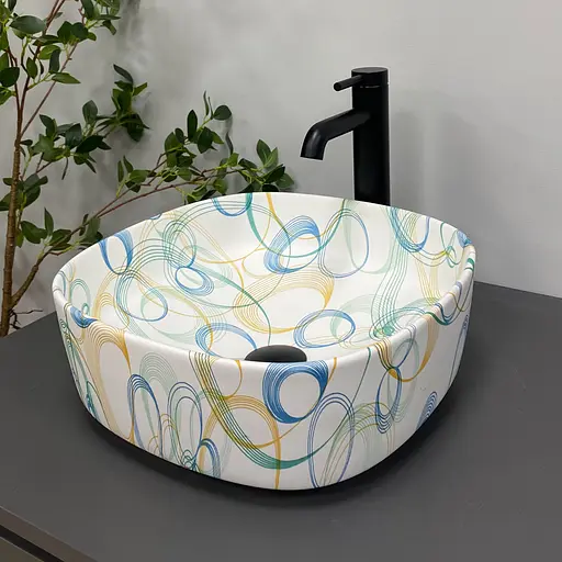 Умивальник VBI Arezzo abstract matt накладний VBI-013203, Кольоровий - фото 4