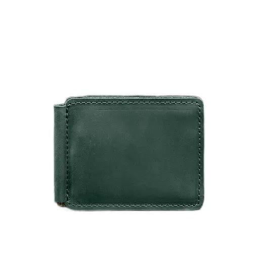 Кожаный портмоне 13.0 зажим Зеленый Crazy Horse - фото 11