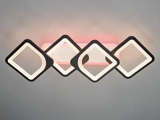 Светодиодная люстра смарт светильник с пультом, 72Вт, черная - фото 2