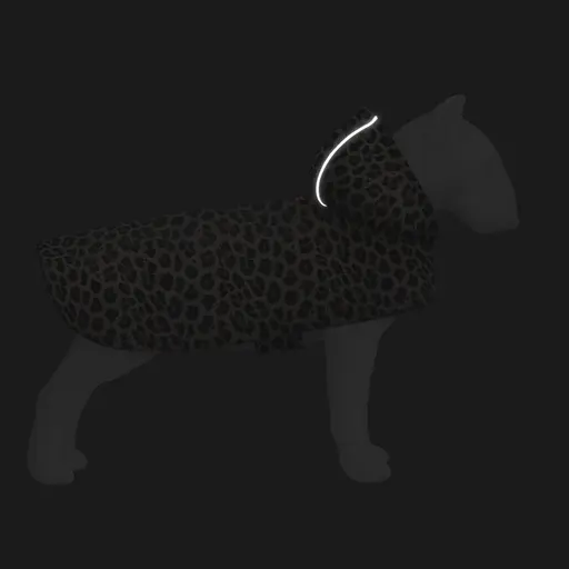 Дощовик-накидка з капюшоном для собак Waudog Clothes, малюнок "Леопард",L, А 48-52 см, B 60-70 см, С 42-52 см - фото 5