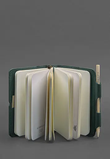 Шкіряний блокнот (Софт-бук) 3.0 зелений Crazy Horse - фото 3