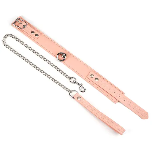 Нашийник з повідцем Liebe Seele Dark Candy Pink Collar with Leash рожевий - фото 3