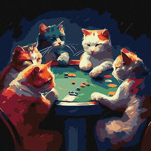 Картина по номерам "Азартні пухнастики" KHO4485 40 x 40