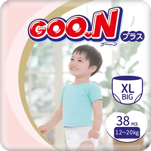 Упаковка підгузків Goo.N Plus XL (12-20 кг) на липучках для дітей унісекс 76 шт. (38 шт. х 2 шт.) - фото 2