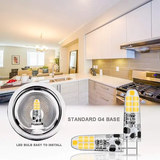 Світлодіодні лампи Auting 2W G4, 2W 3000K Теплі білі світлодіодні лампи Заміна лампи для 20W Halogen Bulus 12V AC/DC, кут променя - фото 4