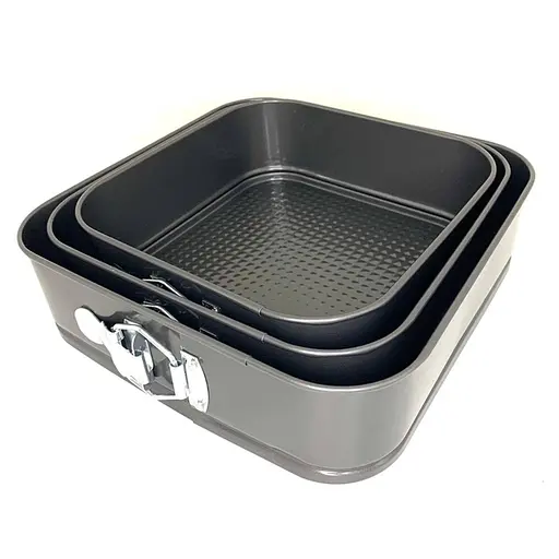 Набор квадратных разборных форм для торта 24/26/28 cм A-Plus с антипригарным покрытием, A-plus Черный 84725 - фото 8