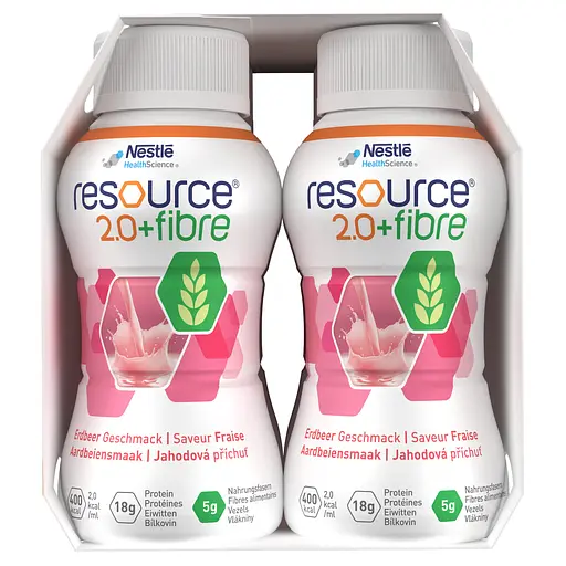 Набір ентеральне харчування Nestle Health Science Resource 2.0+Fibre зі смаком полуниці 3.2 л (4 уп. х 4 шт. х 200 мл) - фото 8