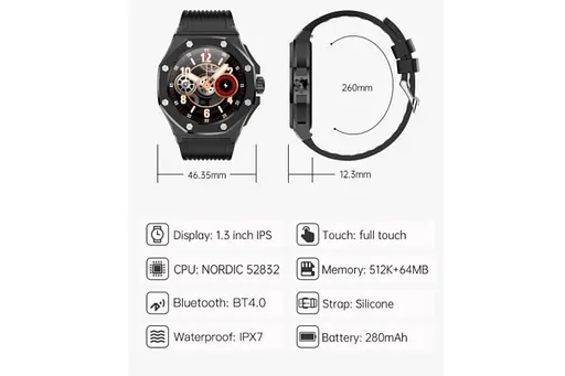 Смарт-годинник Kumi GW20 Black (Global) - фото 4