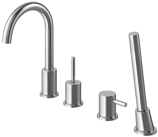 Смеситель на борт ванны Kohlman Maxima chrome QB244M Хром - фото 1