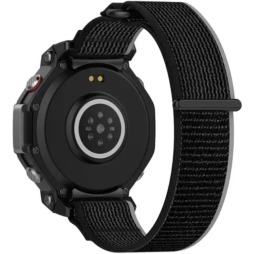 Ремешок DK для Xiaomi Amazfit T-Rex 3 Nylon Merger Sport Loop (black / grey) - фото 2
