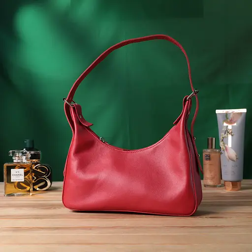 Сумка багет Shvigel с регулируемым ремнем из гладкой натуральной кожи 26х13х6.5 см sum0027029 - фото 10