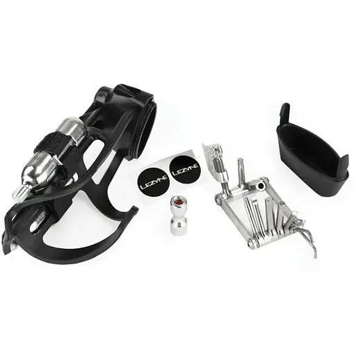 Фляготримач Lezyne Tubeless Flow Storage Loaded з мультитулом V PRO 17 та головкою СО2 Y14 Black (1052-4710582 543210)