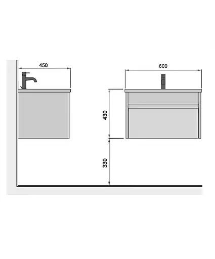 Тумба Мойдодир Prime 60-А з умивальником Rodeo 60 підвісна Білий - фото 2