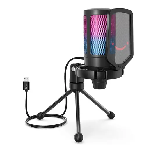 Мікрофон конденсаторний Fifine A6V-B Ampli Game RGB USB Black - фото 2