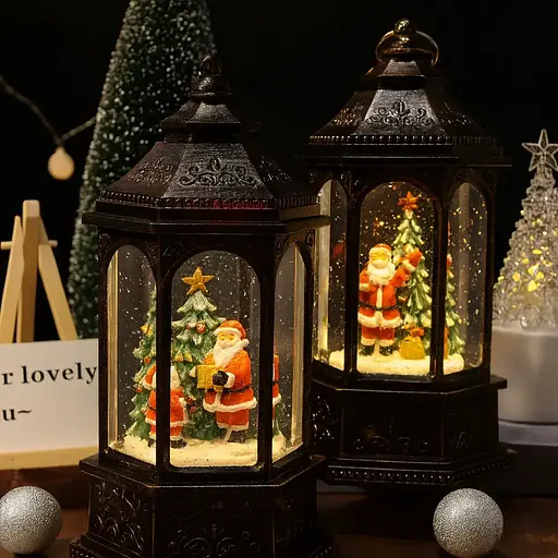 Светильник декор новогодний Фонарь HC-D004 LED AAх3 USB-кабель (12.5x11x27.2см) - фото 4