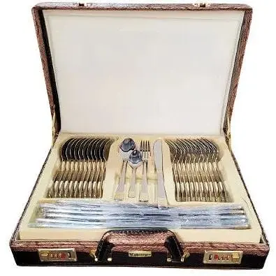 Набор столовых приборов Versace LV-1000 на 12 персон в подарочном чемодане 72 предмета - фото 1