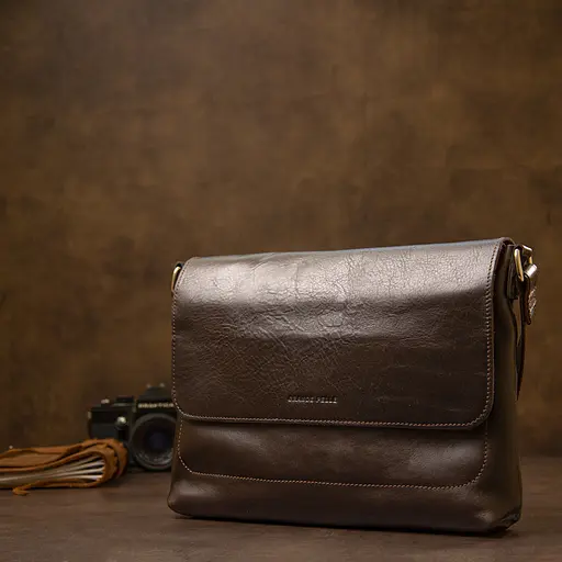 Кожаная мужская сумка GRANDE PELLE 30х23х6 см sum0015573 - фото 6