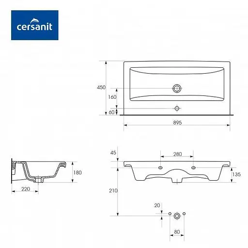 Тумба підлогова ПіК Альба Т8 з раковиною Cersanit Como 90 см Білий 30412 - фото 5