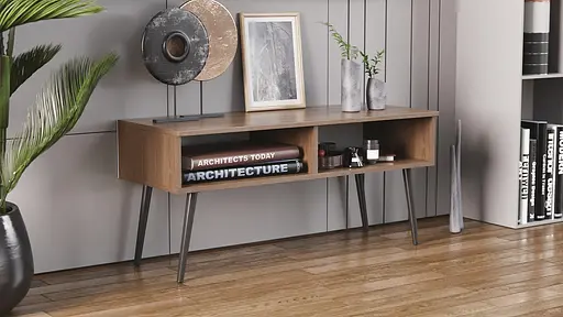 Тумба під ТВ Невада Ferrum-decor 45x100x38 Чорний метал ДСП Дуб Сонома Трюфель 16 мм (FRD-106723)