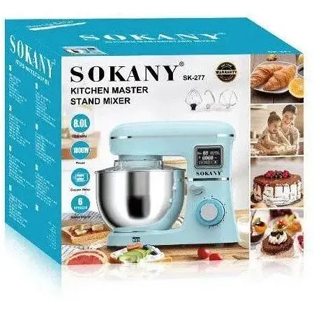 Кухонная машина комбайн Sokany SK-277 Голубой 1800 Вт - фото 2