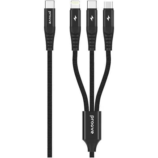 Кабель Proove Hydra 3 in1 Type-C + Micro USB + Lightning 1m Black (CCHY15012101) [130350]