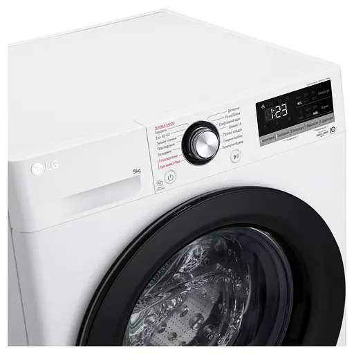 Стиральная машина LG фронтальная 9 кг 1400 A+++ 57 см дисплей пара инвертор белый - фото 9