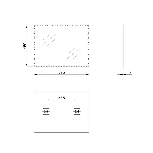 Дзеркало Lidz Wawel 140.07.12 450x600 настінне прямокутне LD78WA4560 - фото 2