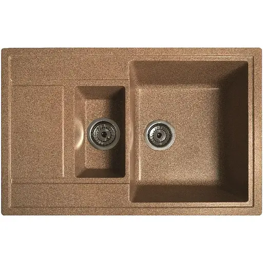 Гранітна кухонна мийка Romzha Jorum 78D Teracota (701) з 1.5 чашами - фото 1