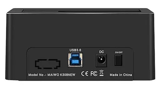 Зовнішня кишеня Maiwo для HDD 2,5"/3,5" SATA через USB 3.0, безгвинтове кріплення, пластик, чорна (K308P) - фото 5