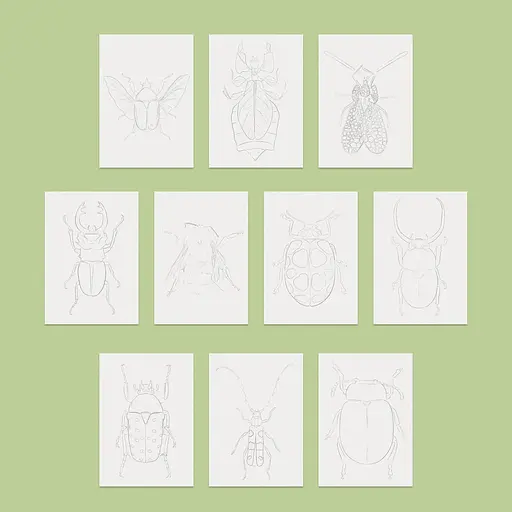 Открытки для раскраски Насекомые - Ольга Марс - фото 6