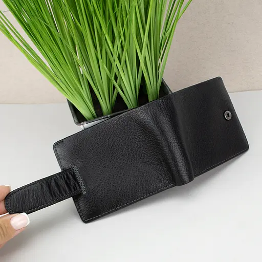 Кошелек мужской кожаный Ricco Grande 1077 черный небольшой - фото 4