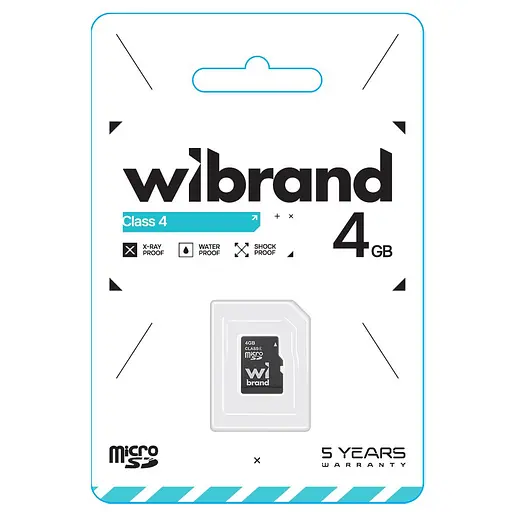 Карта пам'яті microSDHC Wibrand 4Gb class 4 - фото 1